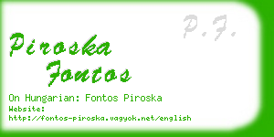 piroska fontos business card